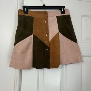 Raga - Colorblock Suede Skirt